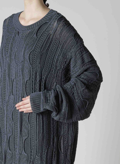 3D CABLE KNIT BIG PULLOVER