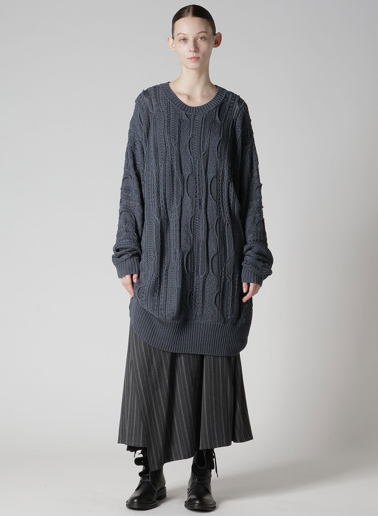 3D CABLE KNIT BIG PULLOVER