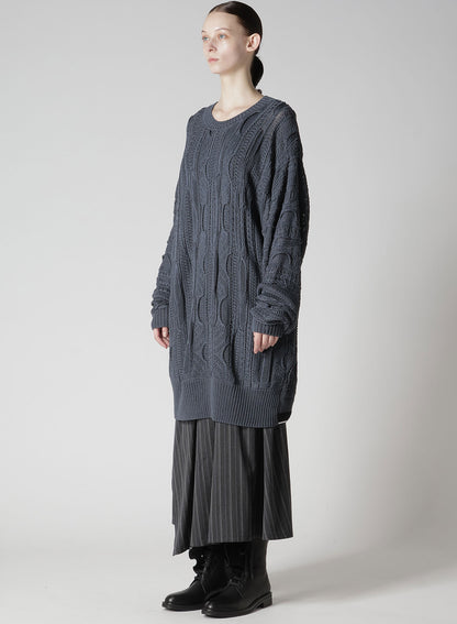 3D CABLE KNIT BIG PULLOVER