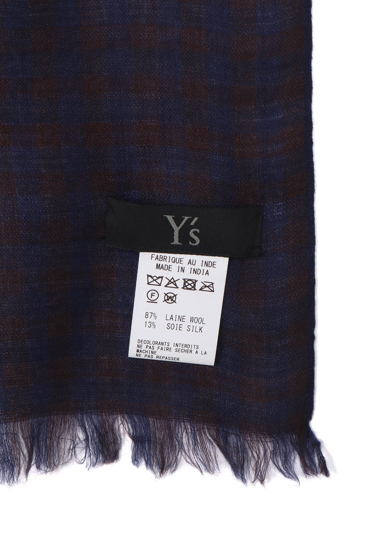 WOOL/SILK PLAID SCARF