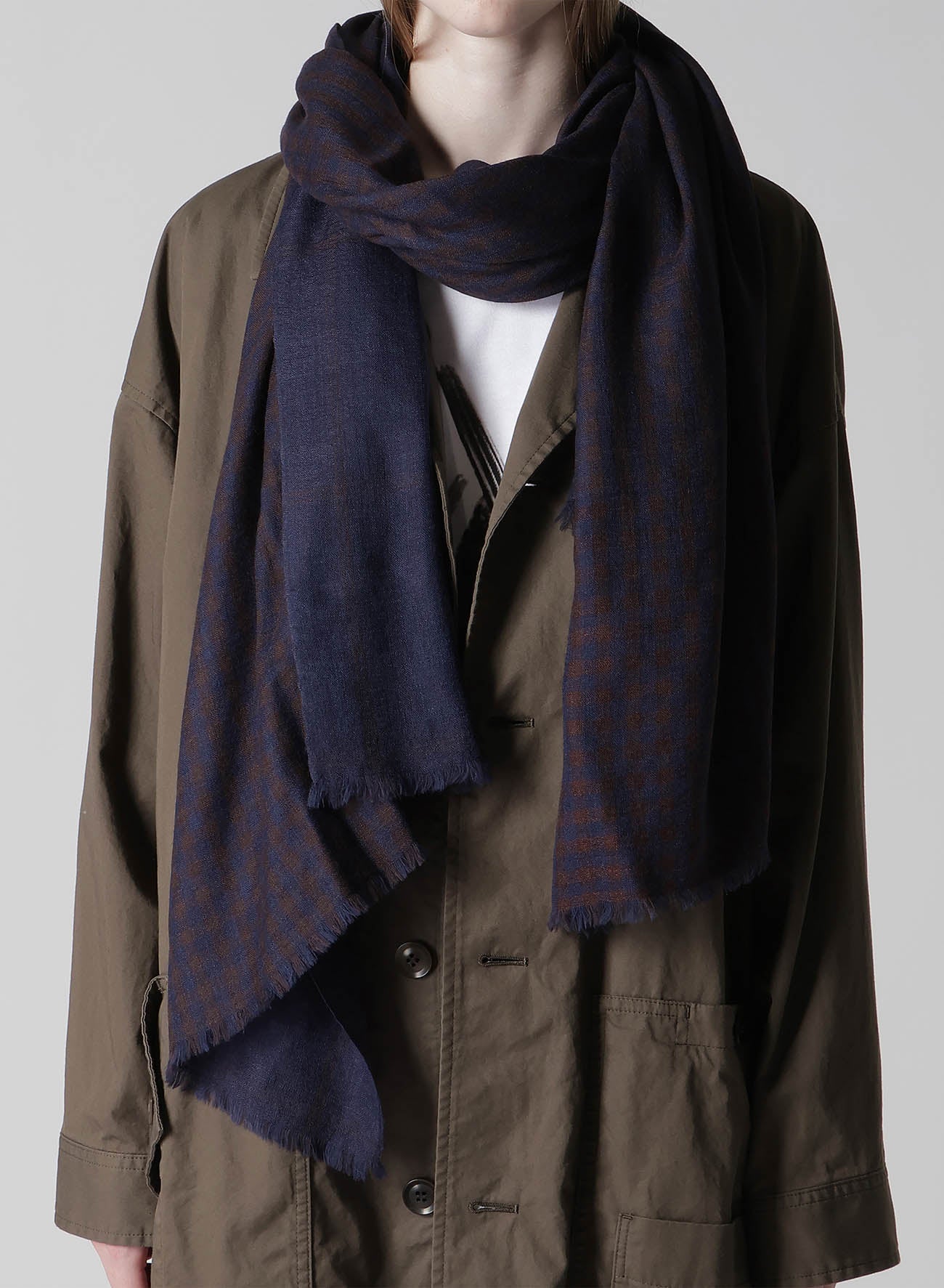 WOOL/SILK PLAID SCARF – THE SHOP YOHJI YAMAMOTO