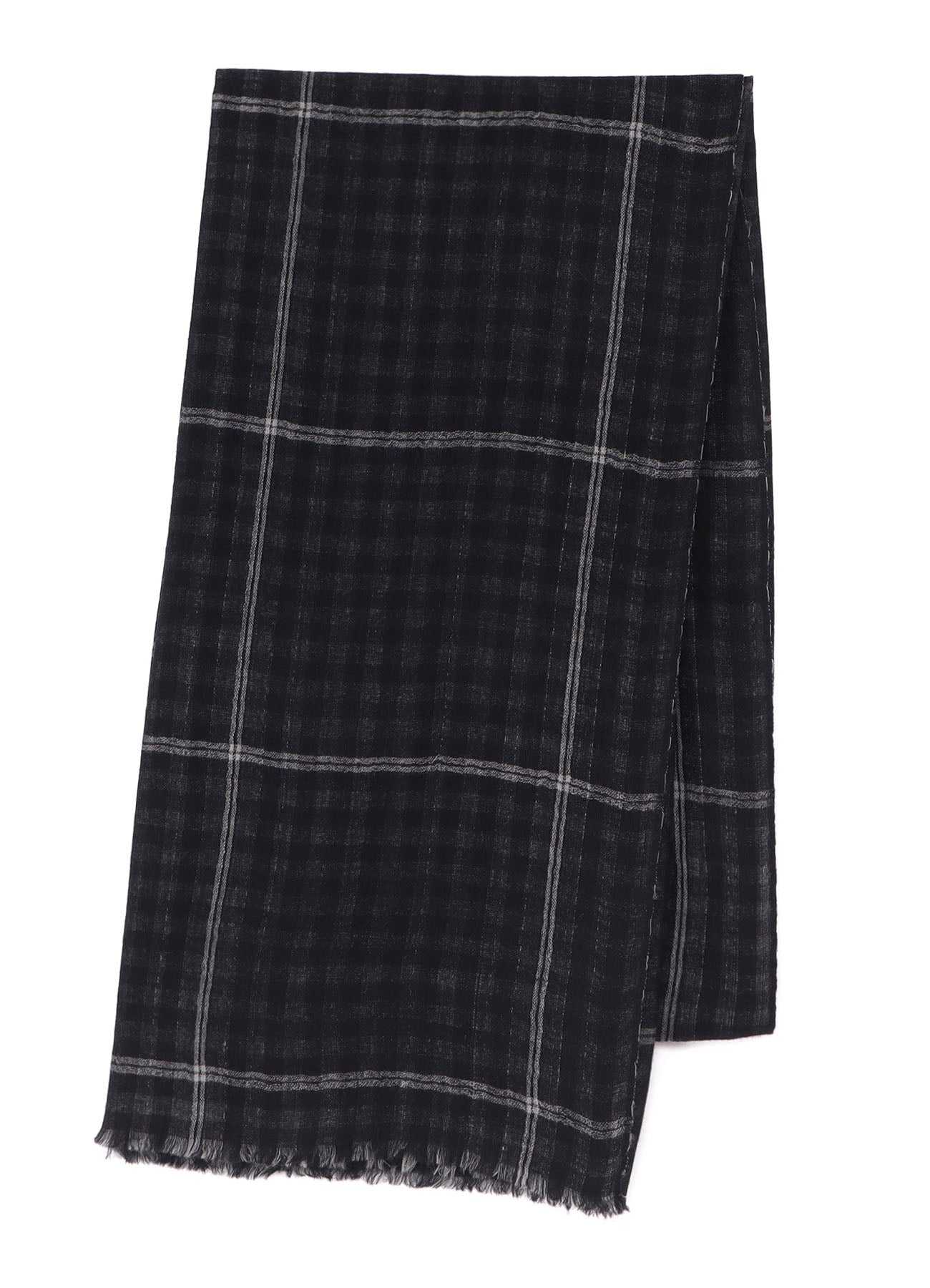 WOOL/SILK PLAID SCARF