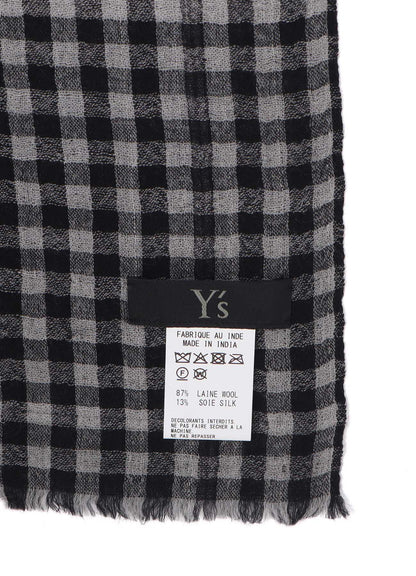 WOOL/SILK PLAID SCARF