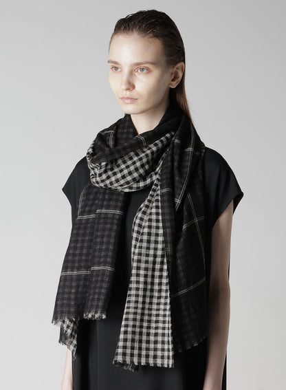 WOOL/SILK PLAID SCARF