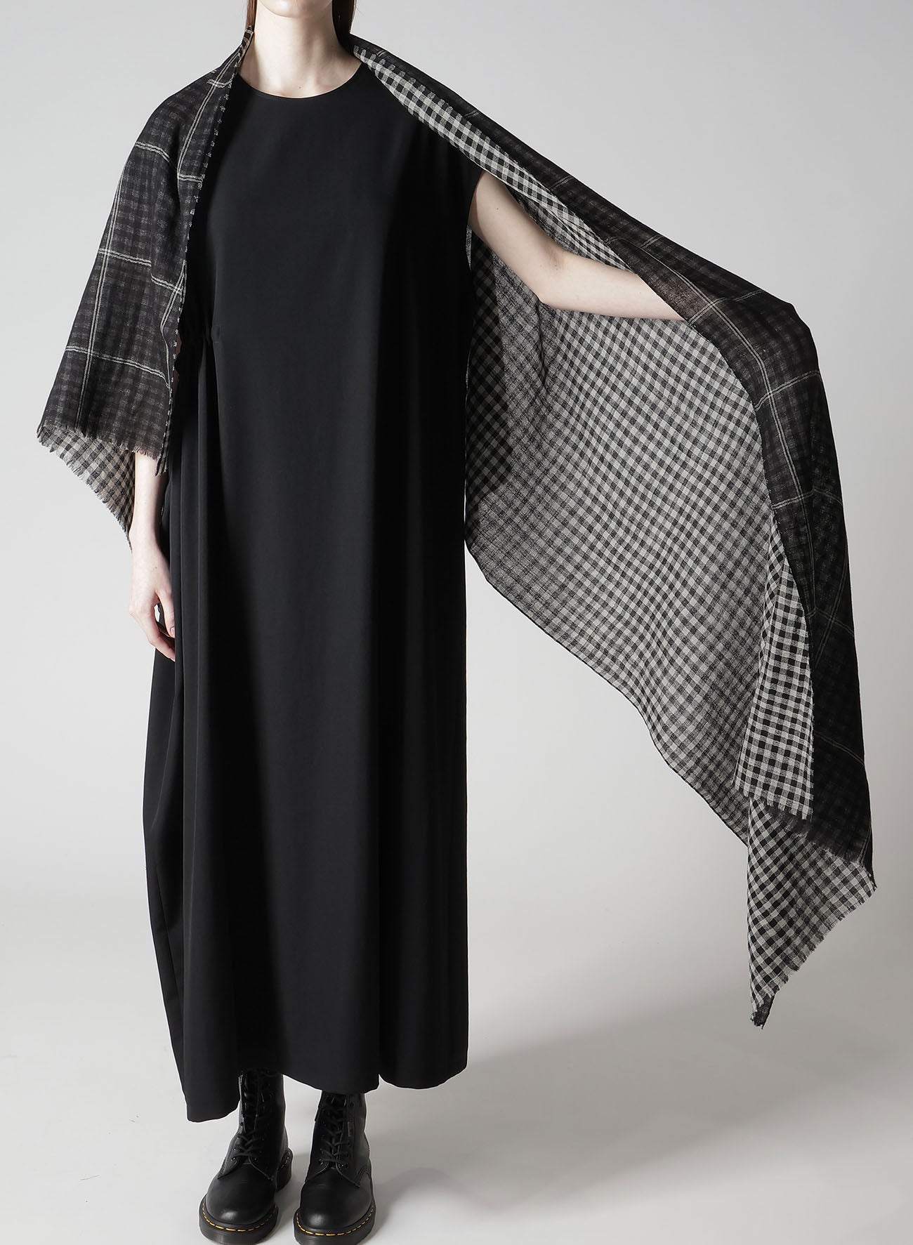 WOOL/SILK PLAID SCARF