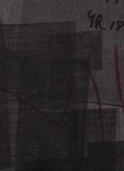 RAYON/LINEN NEWSPAPER PRINT SCARF