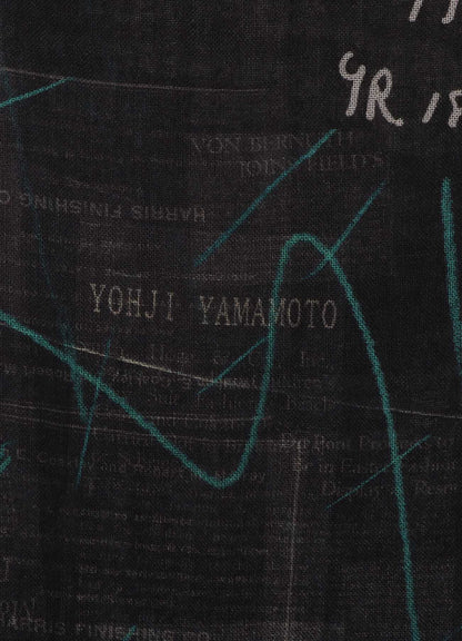 RAYON/LINEN NEWSPAPER PRINT SCARF