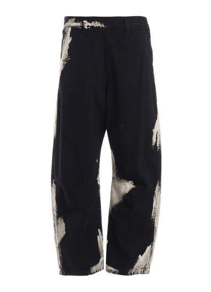 8OZ DENIM BRUSH BLEACH WIDE PANTS