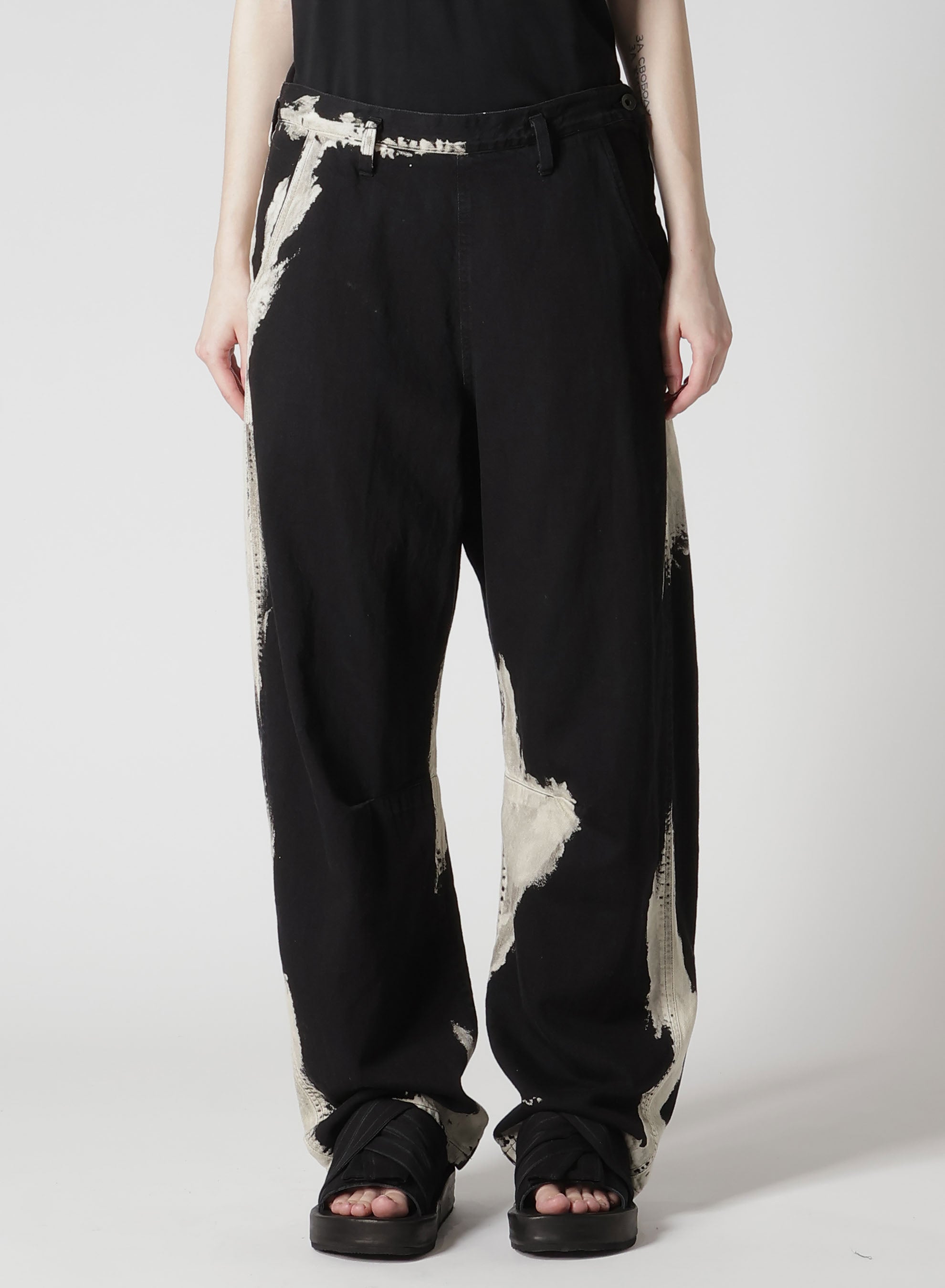 8OZ DENIM BRUSH BLEACH WIDE PANTS – THE SHOP YOHJI YAMAMOTO