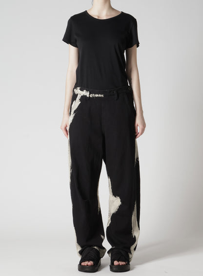 8OZ DENIM BRUSH BLEACH WIDE PANTS