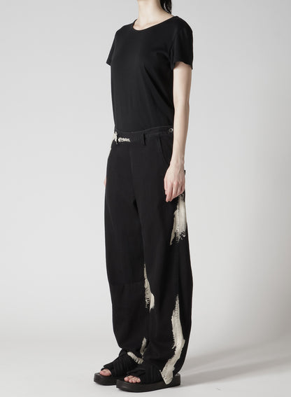 8OZ DENIM BRUSH BLEACH WIDE PANTS