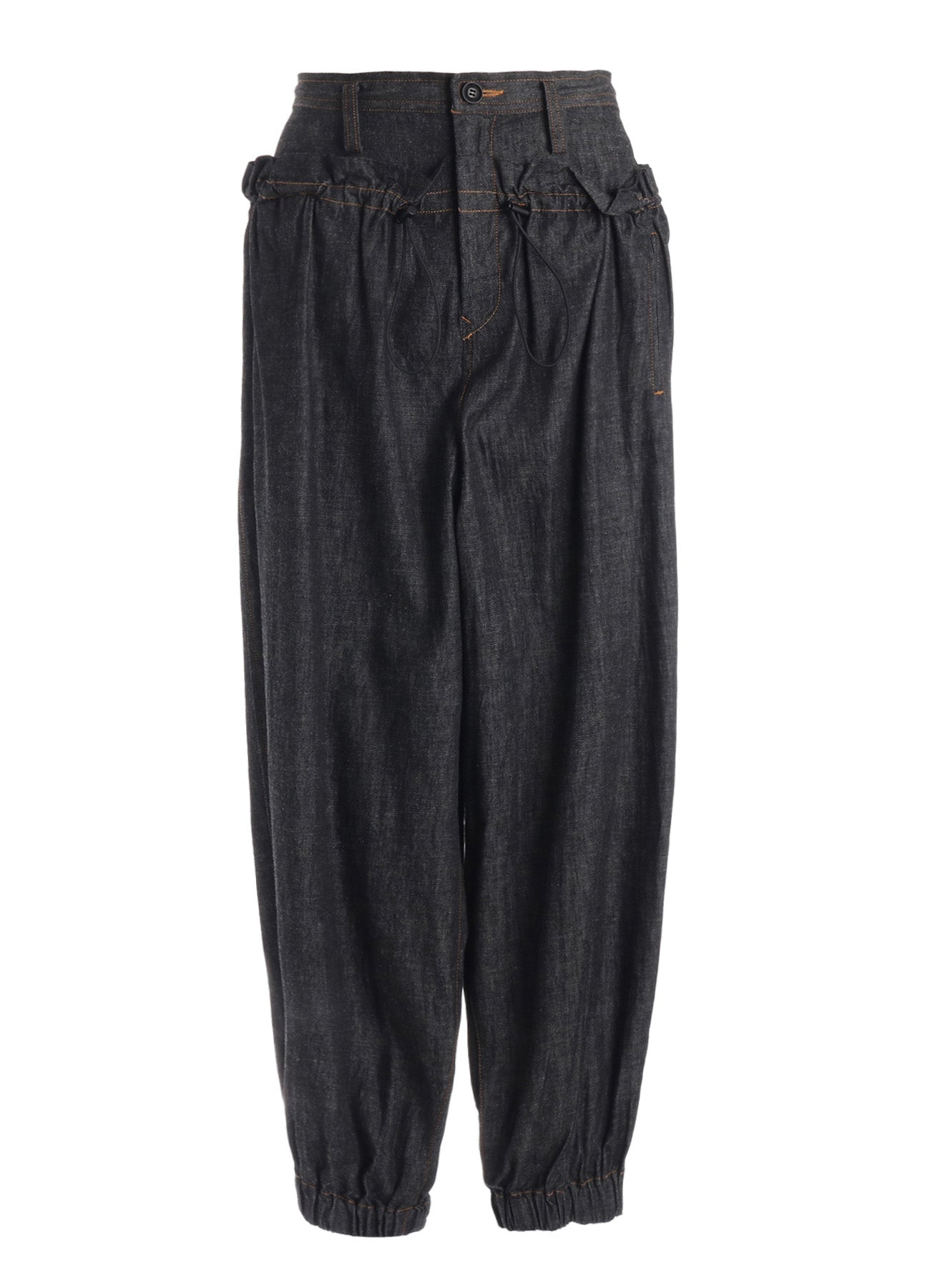 6OZ DENIM DOUBLE ELASTIC WAIST PANTS – THE SHOP YOHJI YAMAMOTO