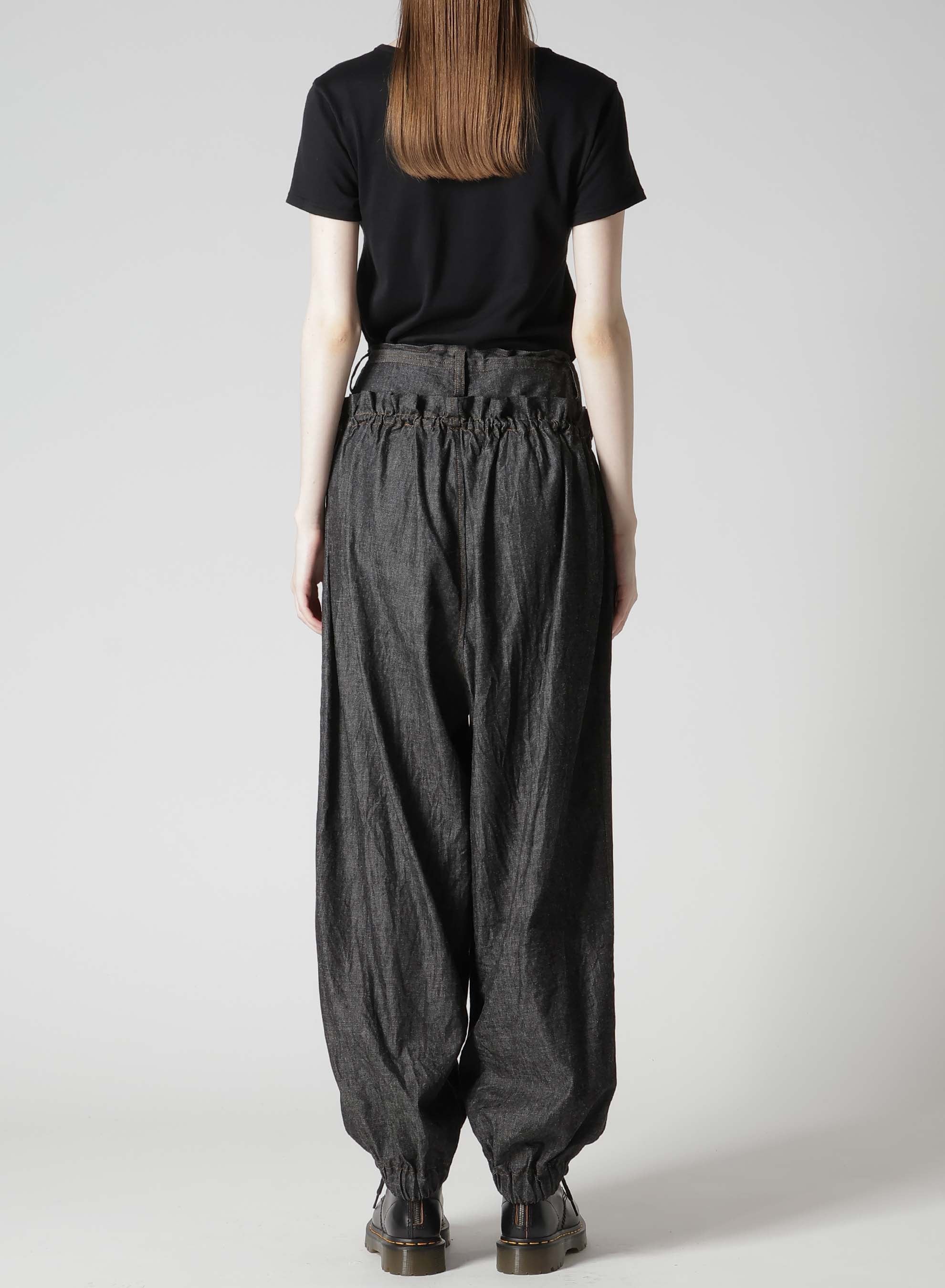 6OZ DENIM DOUBLE ELASTIC WAIST PANTS – THE SHOP YOHJI YAMAMOTO