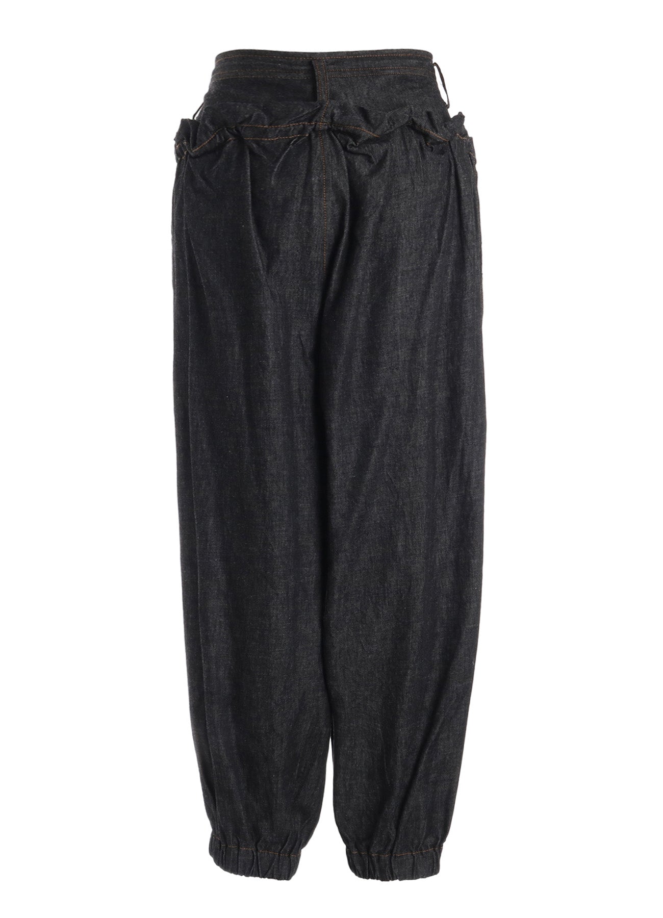 6OZ DENIM DOUBLE ELASTIC WAIST PANTS – THE SHOP YOHJI YAMAMOTO