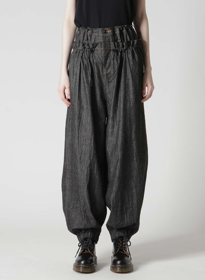 6OZ DENIM DOUBLE ELASTIC WAIST PANTS