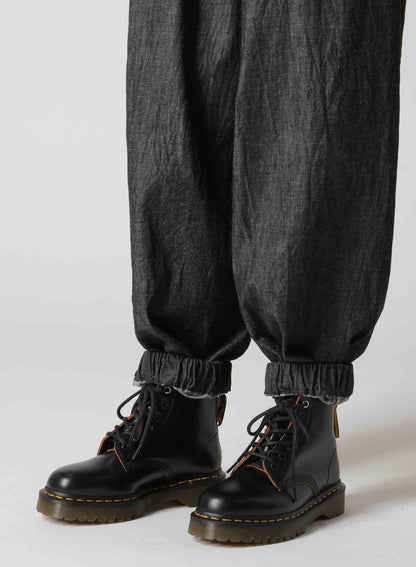 6OZ DENIM DOUBLE ELASTIC WAIST PANTS