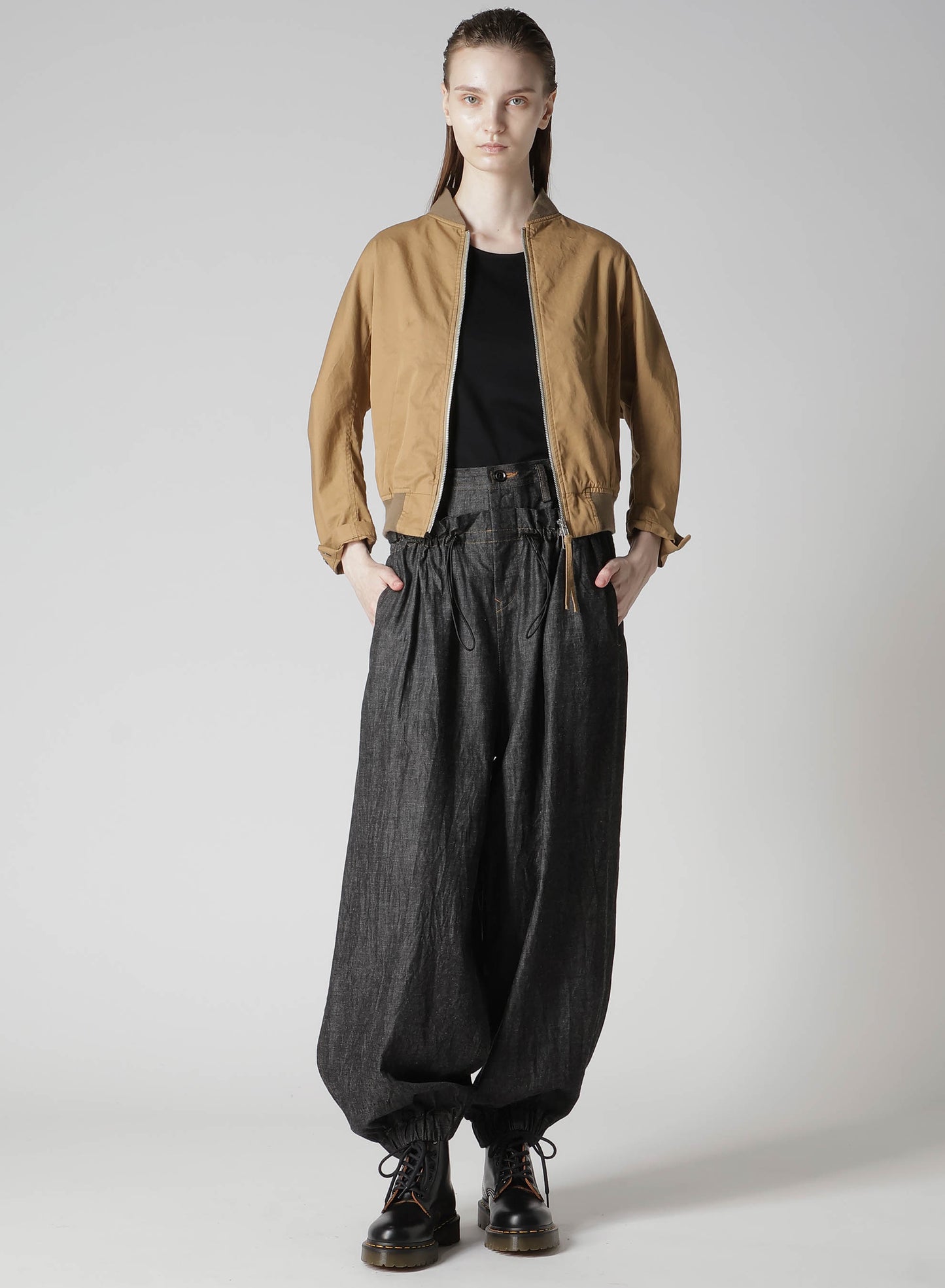 6OZ DENIM DOUBLE ELASTIC WAIST PANTS