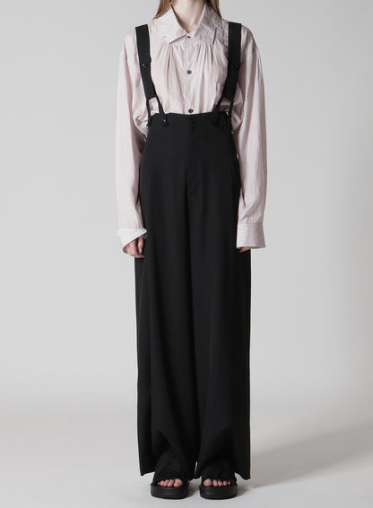 WOOL GABARDINE SUSPENDER PANTS
