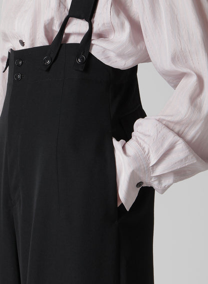WOOL GABARDINE SUSPENDER PANTS