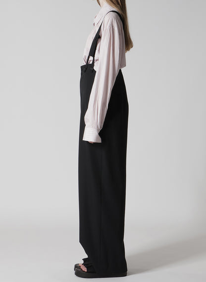 WOOL GABARDINE SUSPENDER PANTS