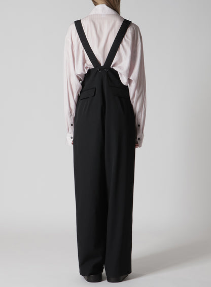 WOOL GABARDINE SUSPENDER PANTS