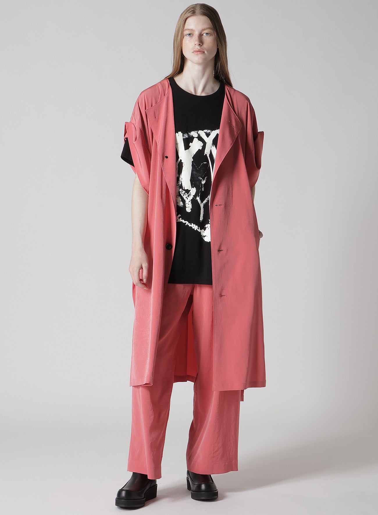 TA/PE CREPE DE CHINE STRING STRAIGHT PANTS