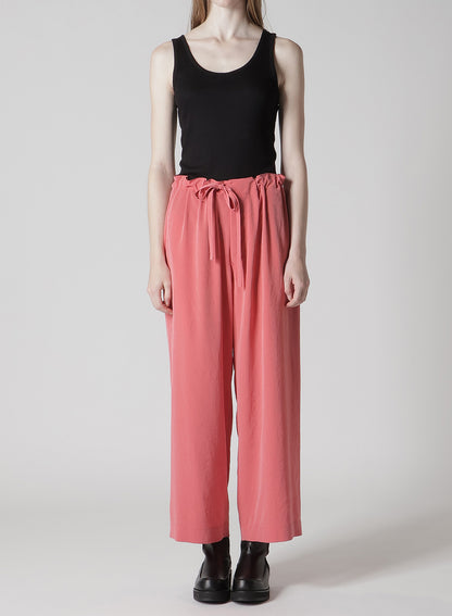TA/PE CREPE DE CHINE STRING STRAIGHT PANTS