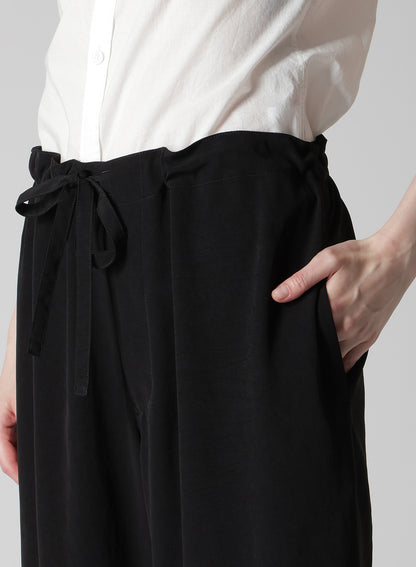 TA/PE CREPE DE CHINE STRING STRAIGHT PANTS