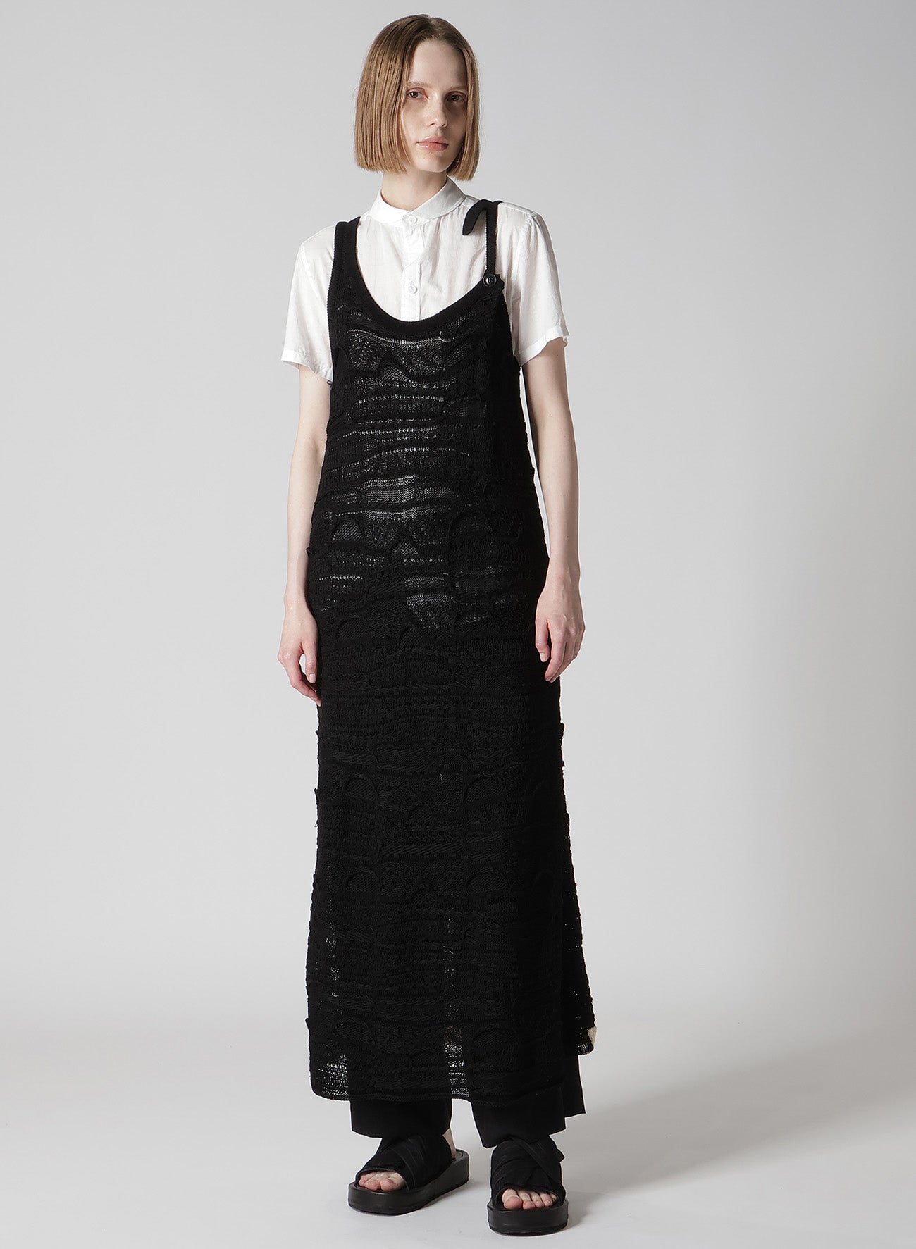 TA/PE CREPE DE CHINE STRING STRAIGHT PANTS