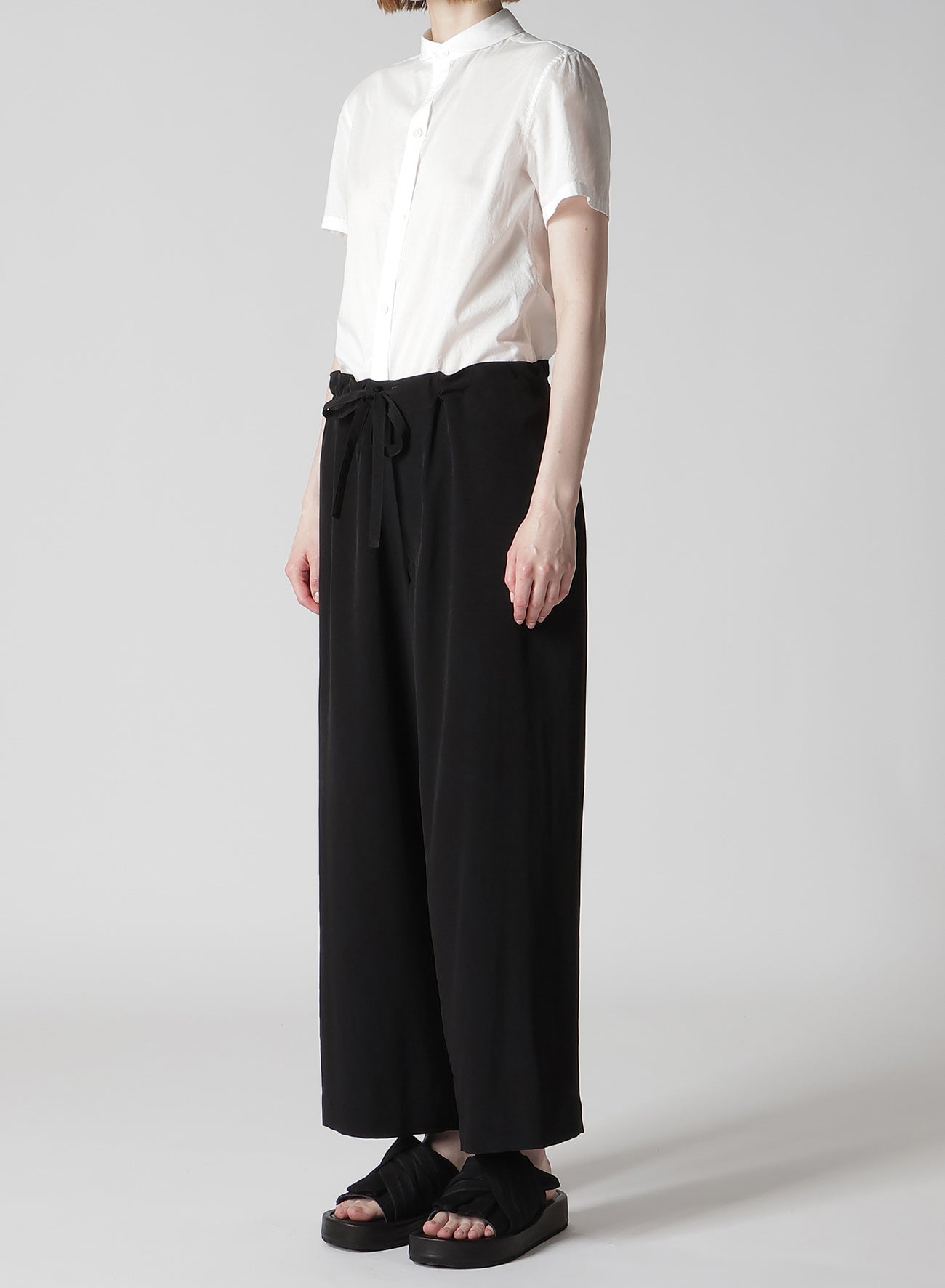 TA/PE CREPE DE CHINE STRING STRAIGHT PANTS