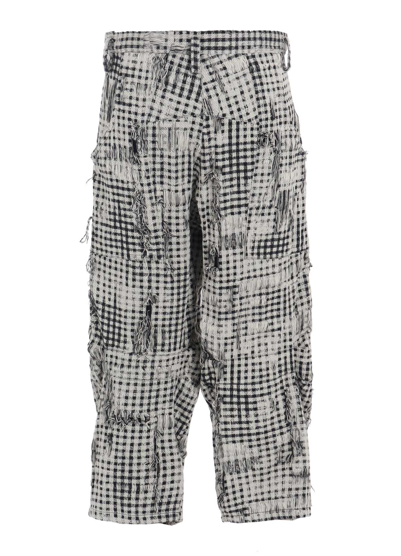 DAMAGED GINGHAM JACQUARD PANTS