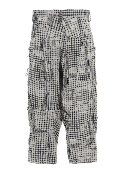 DAMAGED GINGHAM JACQUARD PANTS