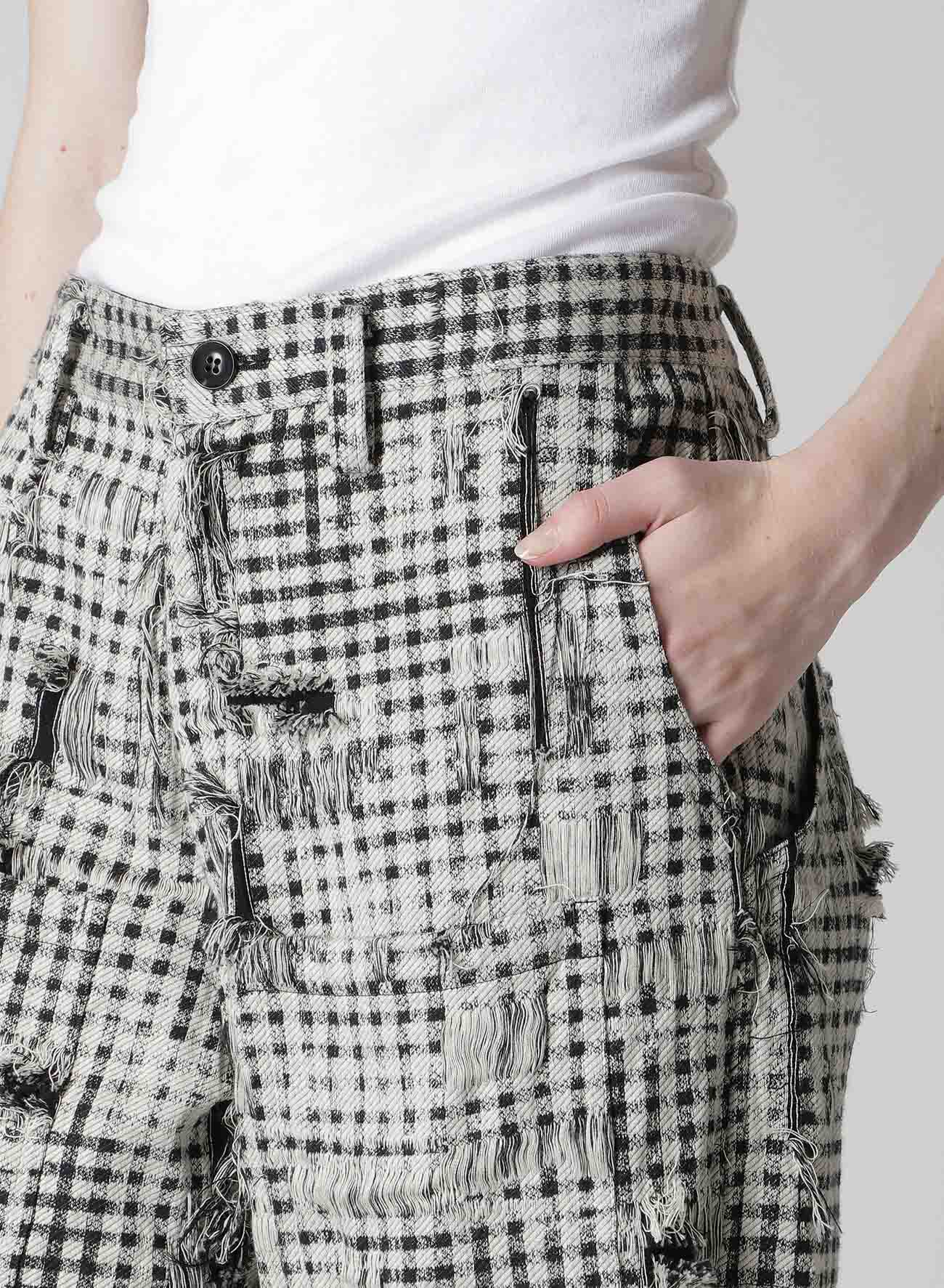DAMAGED GINGHAM JACQUARD PANTS – THE SHOP YOHJI YAMAMOTO