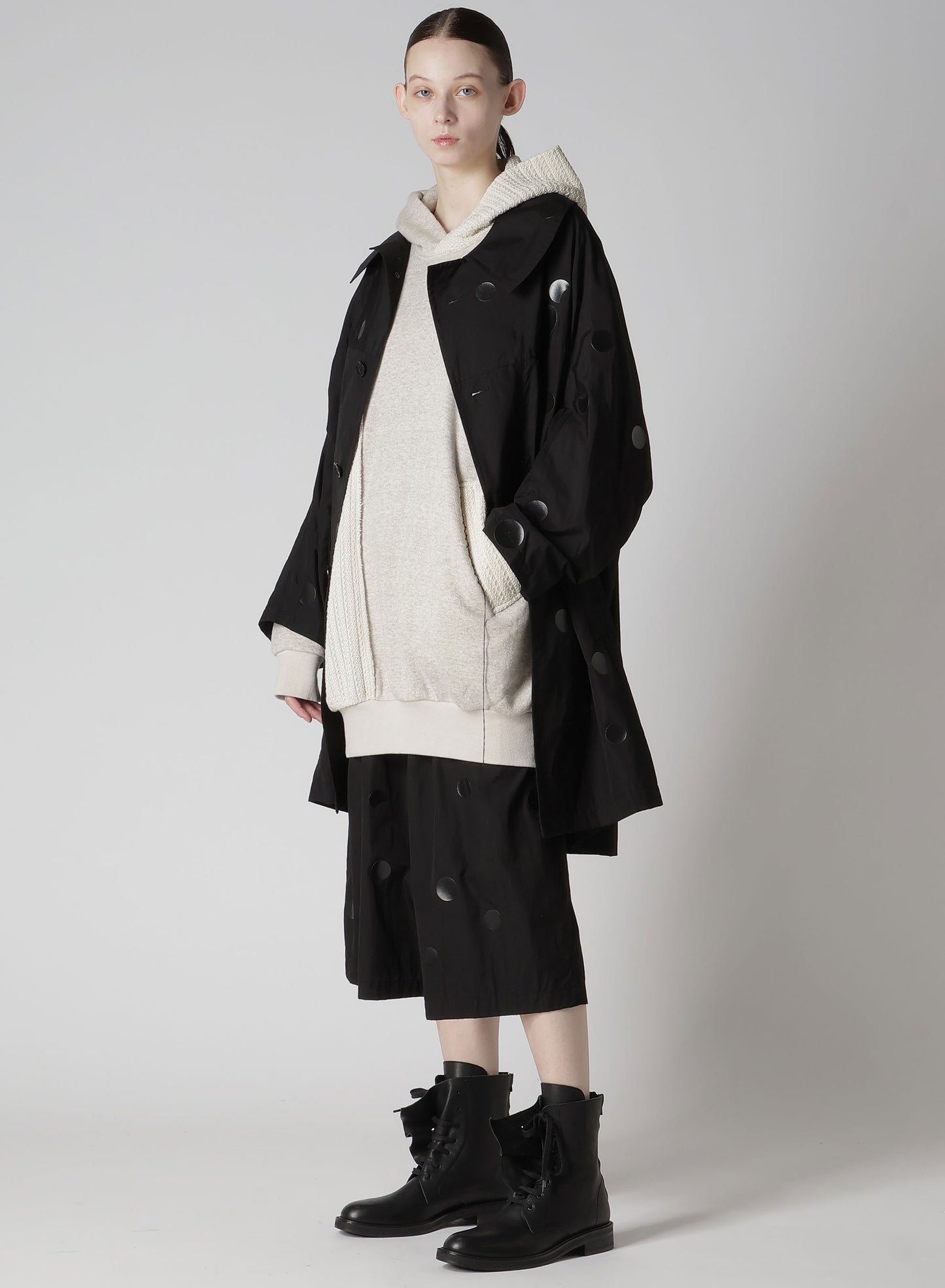 100/2 BROAD DOT PIGMENT PRINT STRING WAIST PANTS