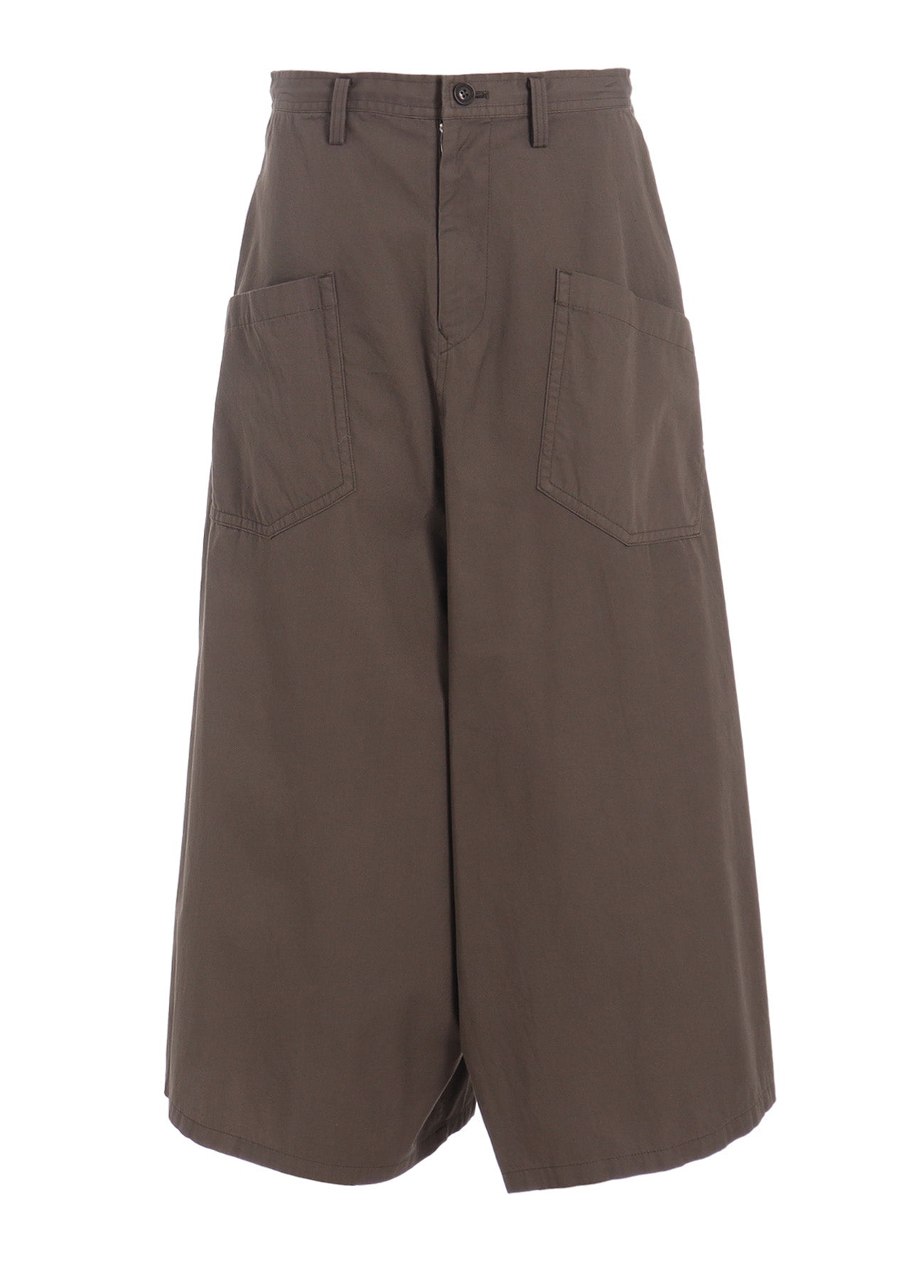 COTTON TWILL DROP FLARE PANTS