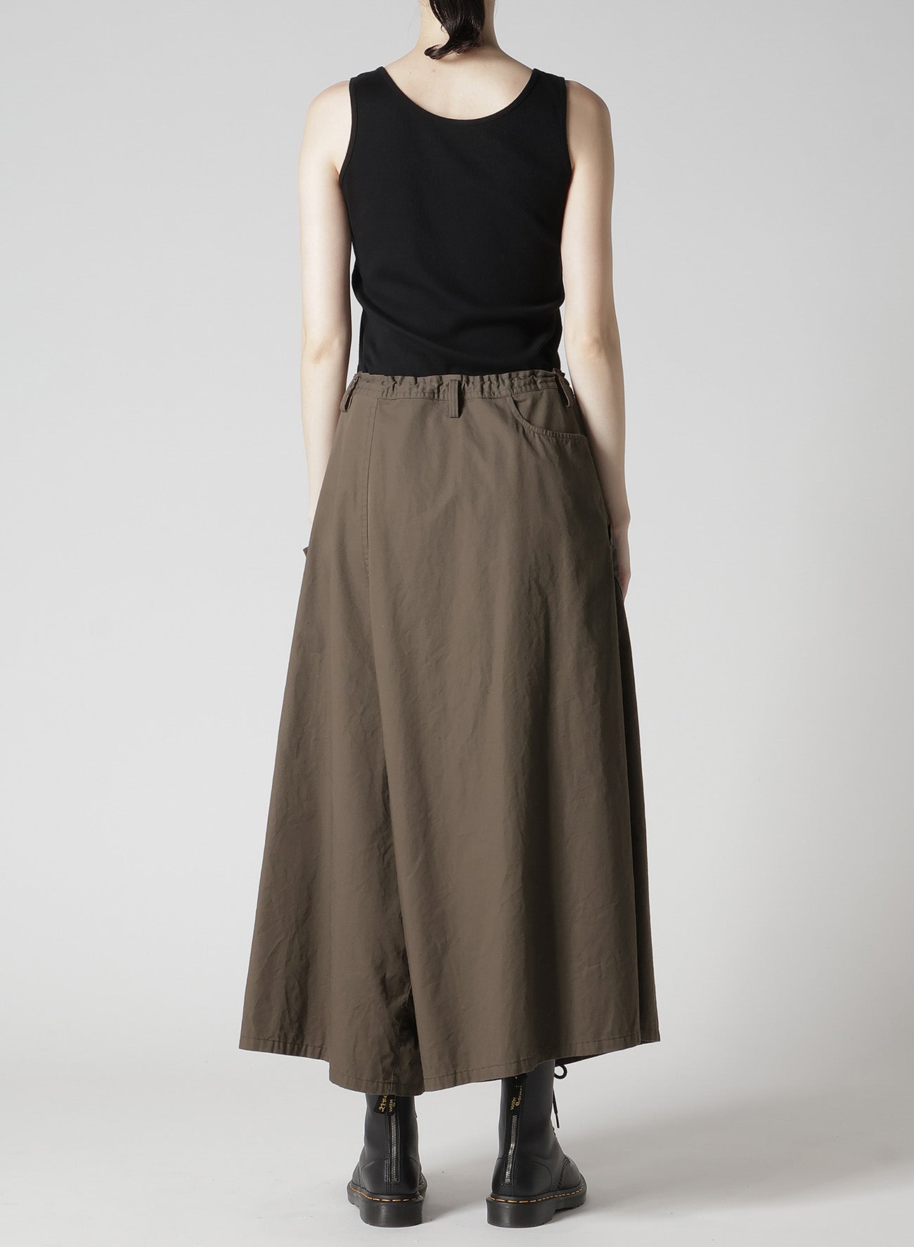 COTTON TWILL DROP FLARE PANTS