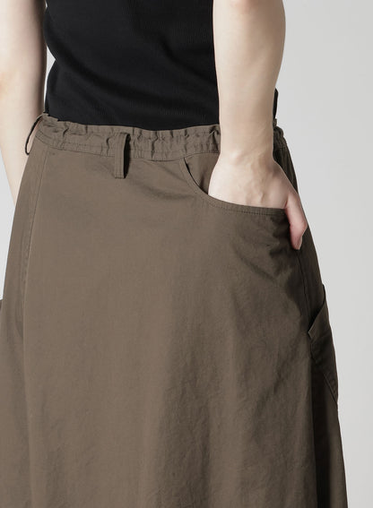 COTTON TWILL DROP FLARE PANTS