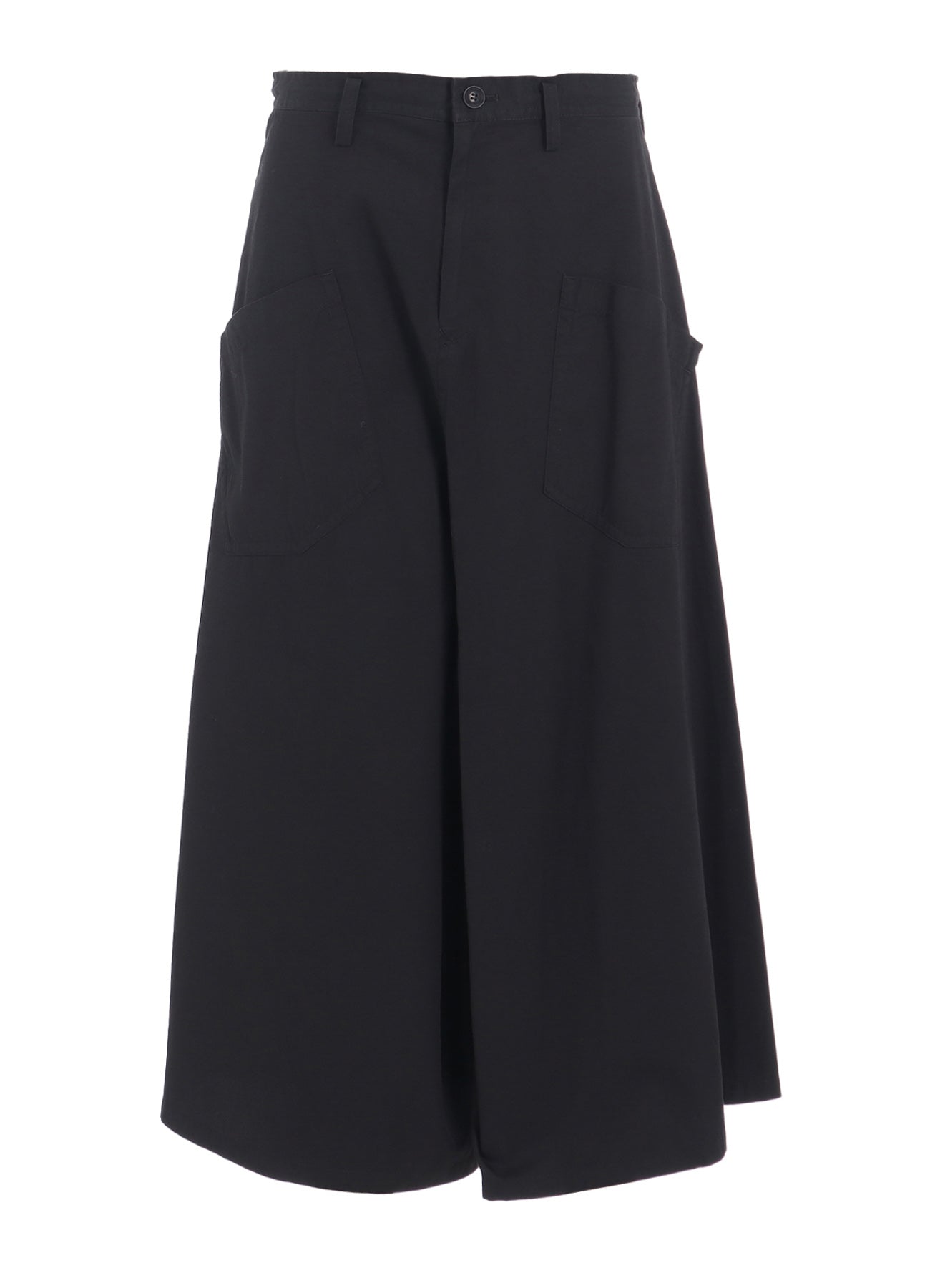 COTTON TWILL DROP FLARE PANTS