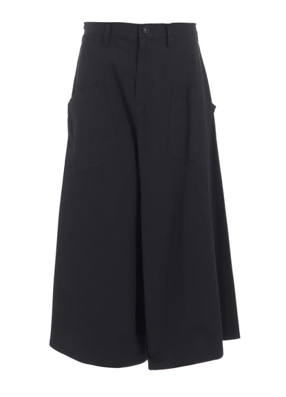 COTTON TWILL DROP FLARE PANTS