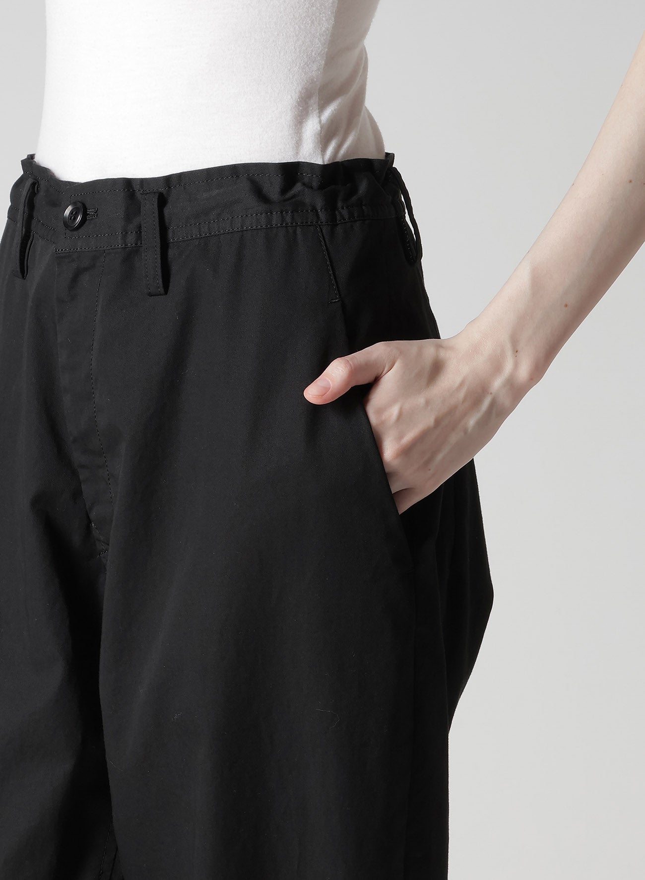 COTTON TWILL SEMI-WIDE CHINA PANTS