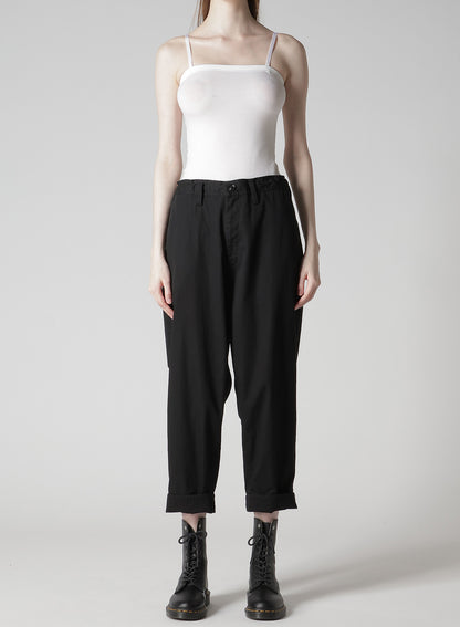 COTTON TWILL SEMI-WIDE CHINA PANTS