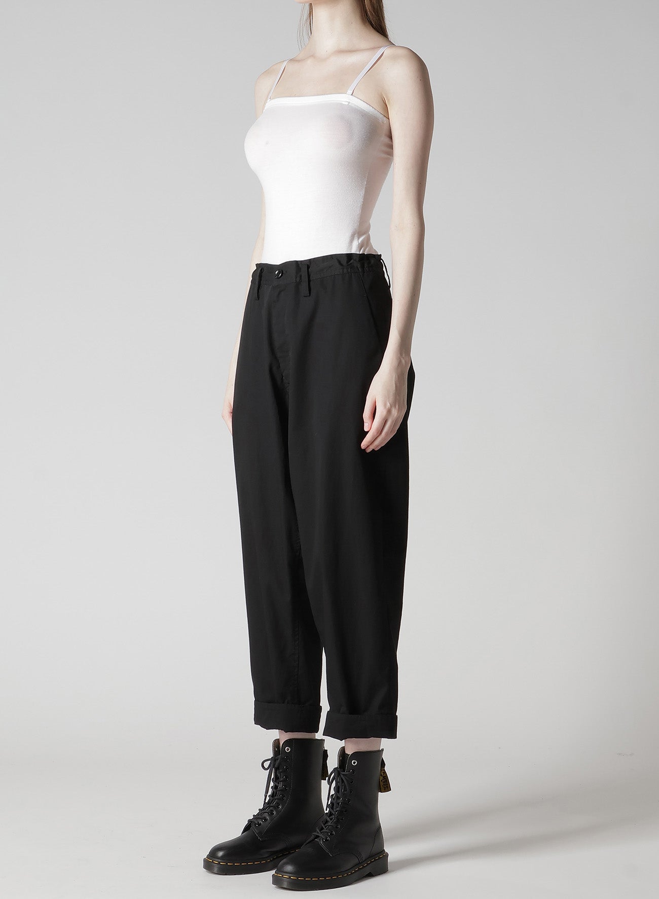 COTTON TWILL SEMI-WIDE CHINA PANTS