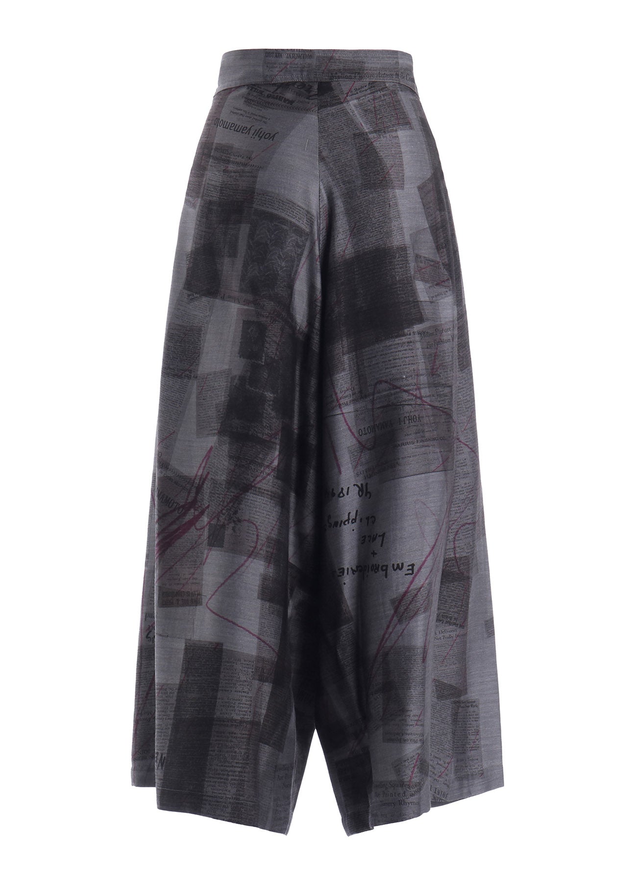 CUPRO DUNGAREE TWILL NEWSPAPER PRINT PANTS