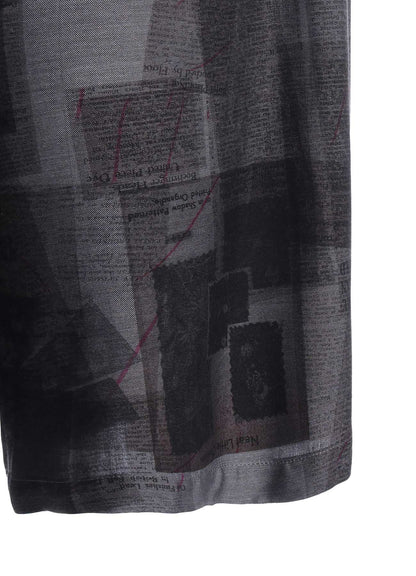 CUPRO DUNGAREE TWILL NEWSPAPER PRINT PANTS