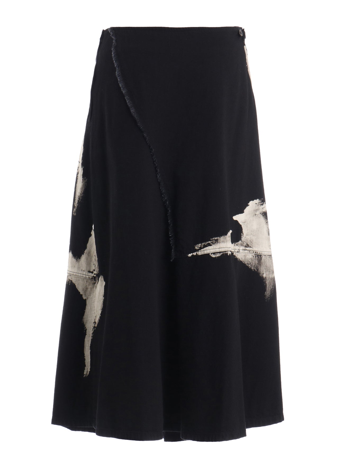 8OZ DENIM BRUSH BLEACH LONG SKIRT