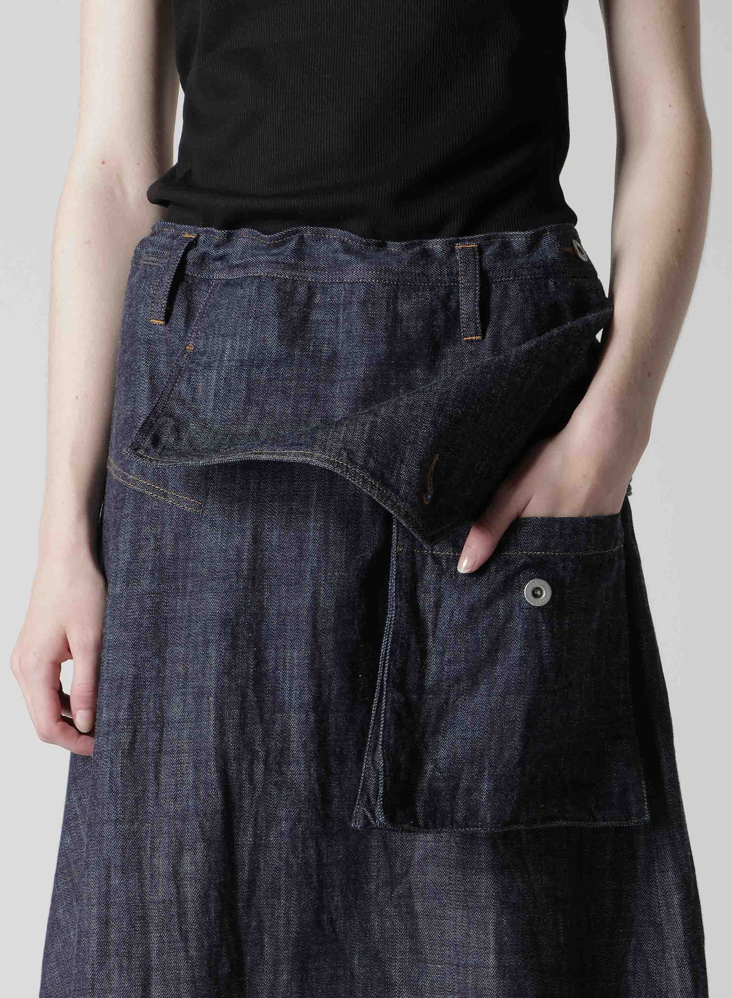 8OZ DENIM BIG FLAP SKIRT