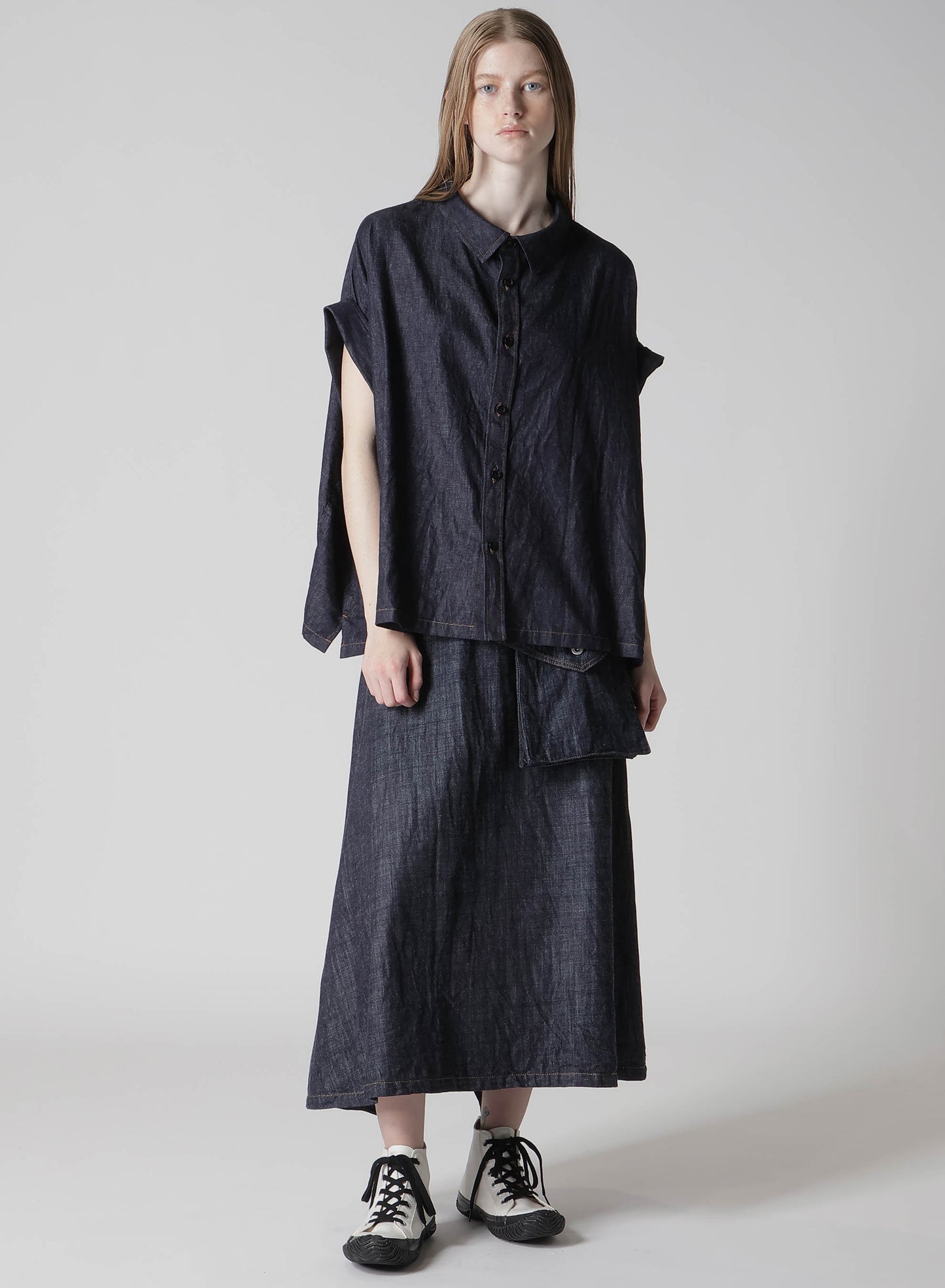 8OZ DENIM BIG FLAP SKIRT