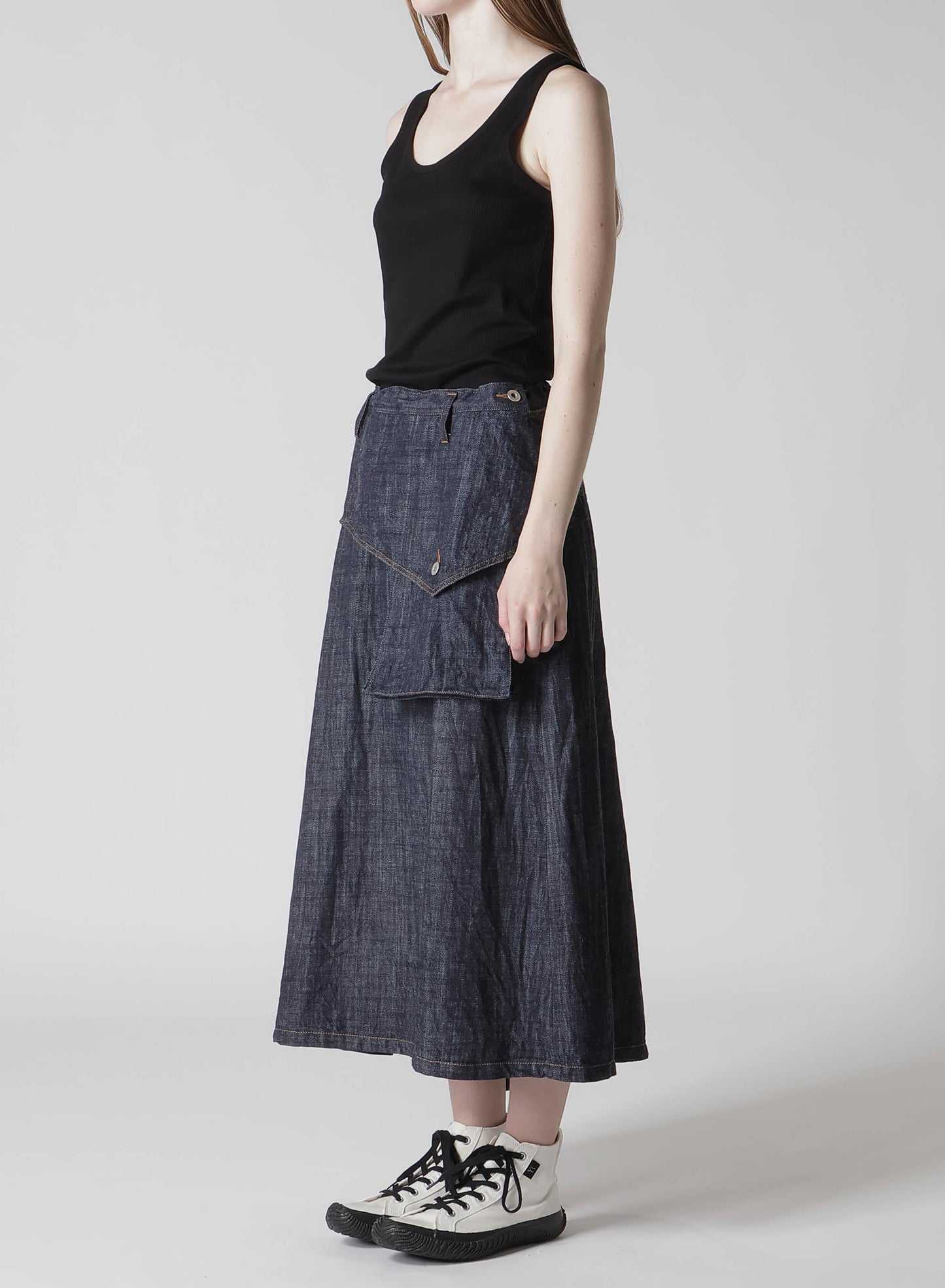 8OZ DENIM BIG FLAP SKIRT