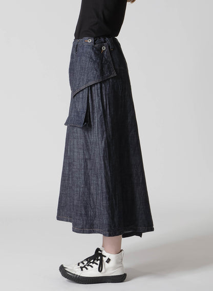 8OZ DENIM BIG FLAP SKIRT
