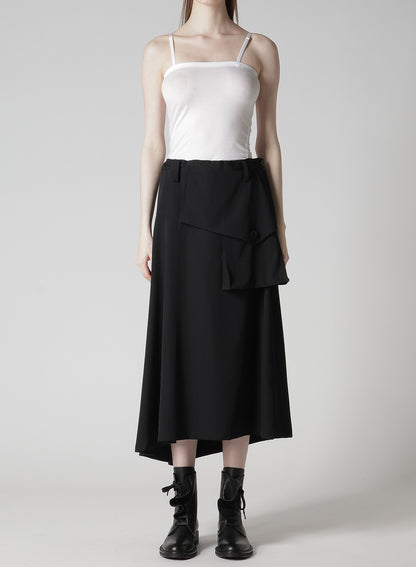 WOOL GABARDINE Y BIG FLAP SKIRT